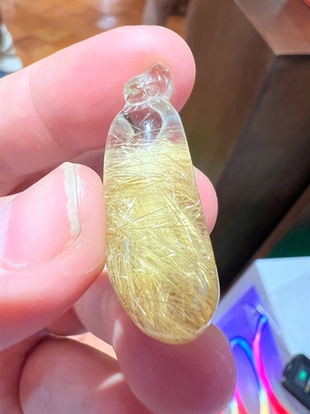 Mặt dây đá thạch anh tóc lớn +