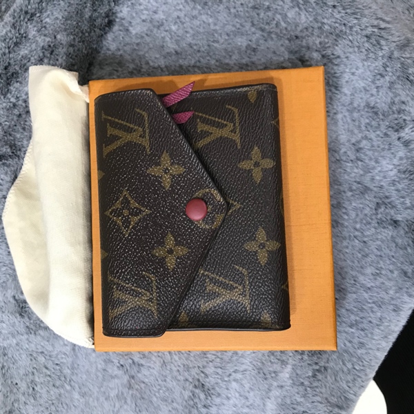 Ví LV Gập 3 Nút Cam Lòng Đỏ+