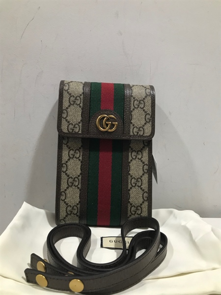 Túi Đeo Chéo GG Xám Sọc Đỏ Xanh Rêu+