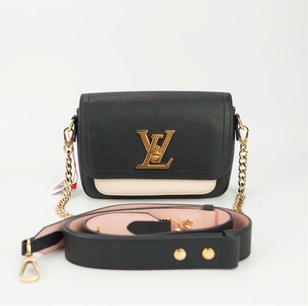 Túi LV Lockme Tender đen phối trắng size 18 KG+