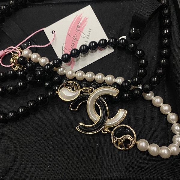Dây chuyền CC ngọc trai trắng đen lớn KG+
