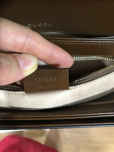 Túi GG Xám Viền Nâu+