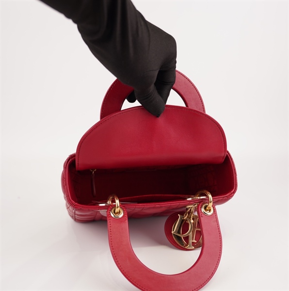 Túi Dior Lady màu đỏ +