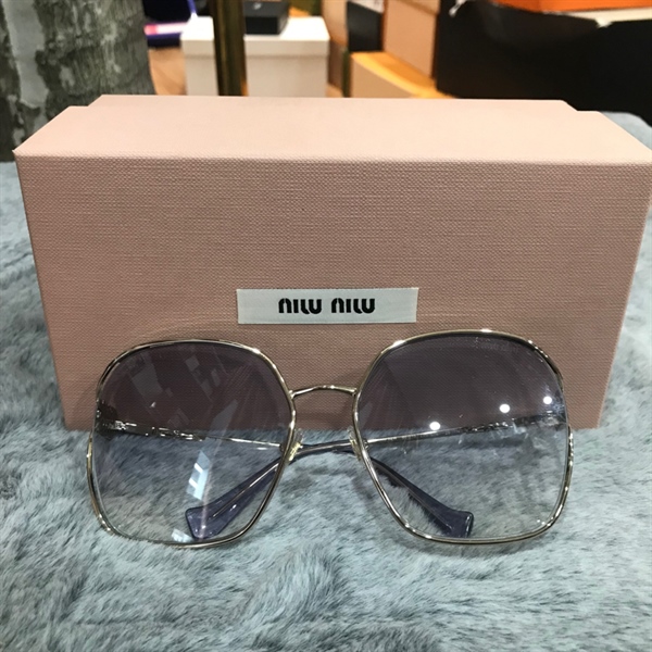 Kính MiuMiu mắt tím gọng vàng phối tím KG+