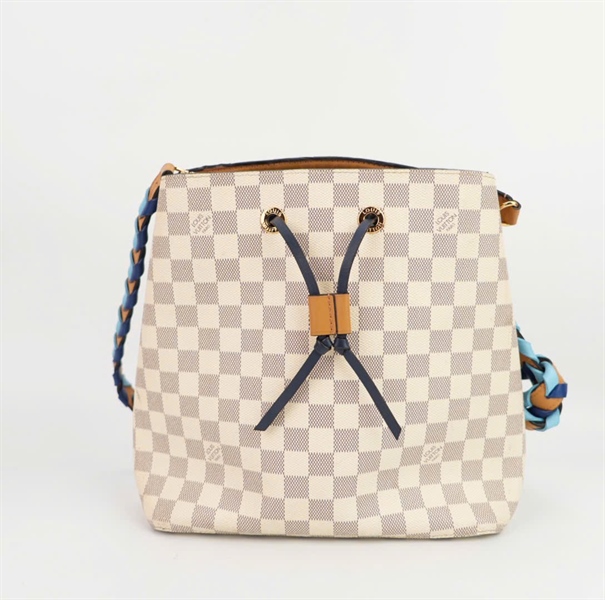 Túi LV ô vuông quai xanh lòng xanh nhạt size 25 ++