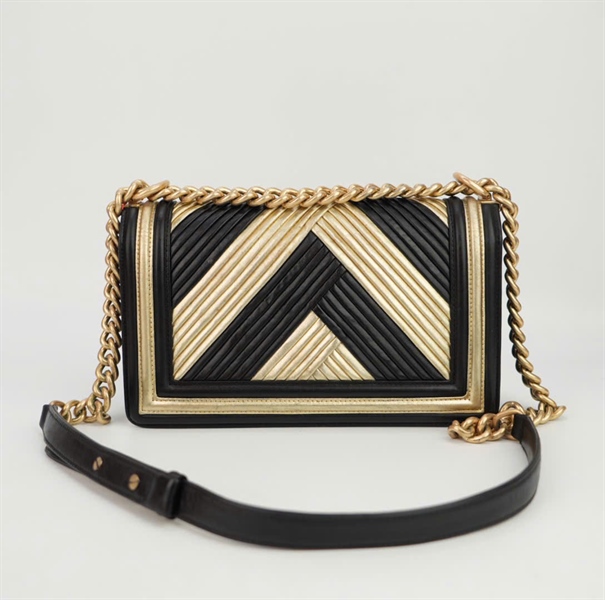 Túi Chanel phối màu đen vàng size 24 ++