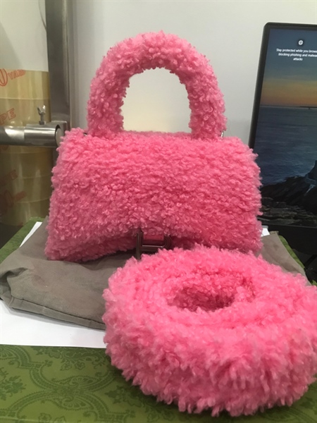 Túi Balenciaga Hourglass Hồng Bông KG+