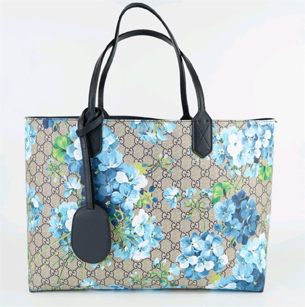 Túi GC tote hoa xanh lòng xanh sz40+