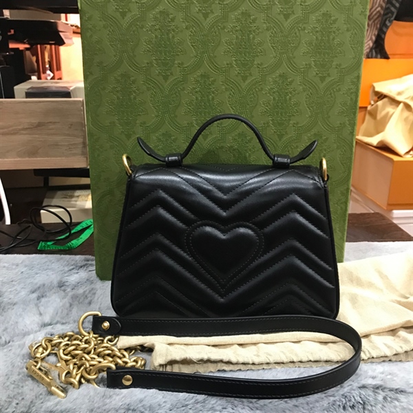Túi GG marmont mini top handle đen +
