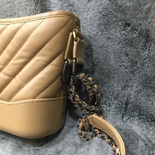 Túi Chanel Gab màu nude size small +