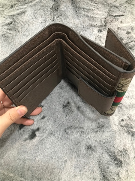 Ví GG 2 Ngăn Xám Phối Đỏ Xanh Rêu+