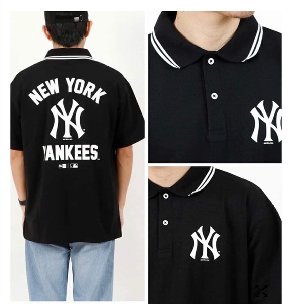 Áo Thun đen có cổ NY trắng Size M KG+
