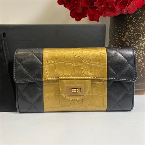 Túi Chanel Cleopas đen phối màu KG+