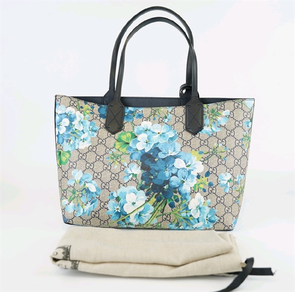 Túi GC tote hoa xanh lòng xanh sz30+