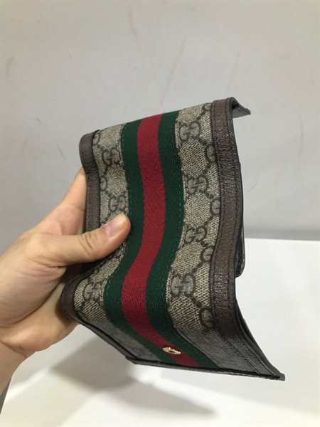 Ví GG Gập 3 Sọc Đỏ Xanh Rêu+