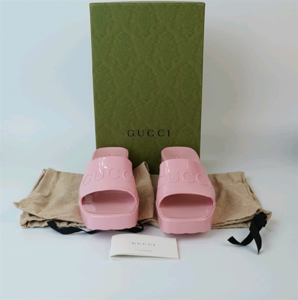 Dép GG hồng cao gót KG+