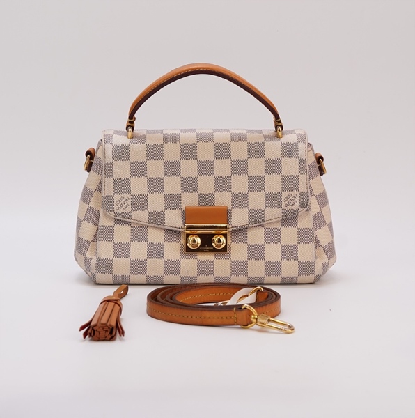 Túi LV ô vuông xám kèm tua rua size 22cm KG+