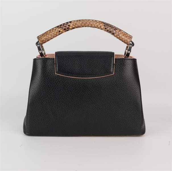 Túi LV Capu đen quai trăn lòng nude +