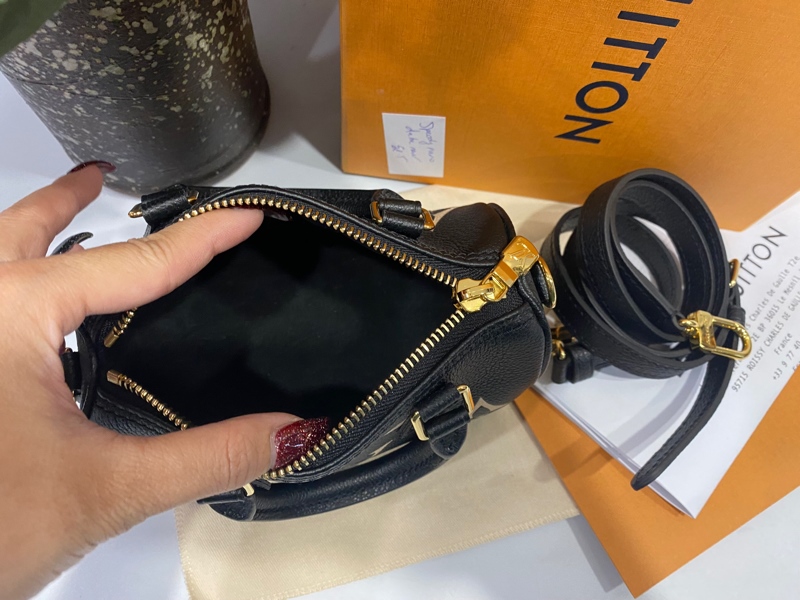 Túi LV Speedy đen họa tiết kem KG+