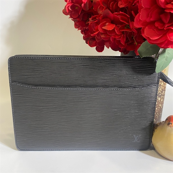 Túi LV Clutch da đen +5