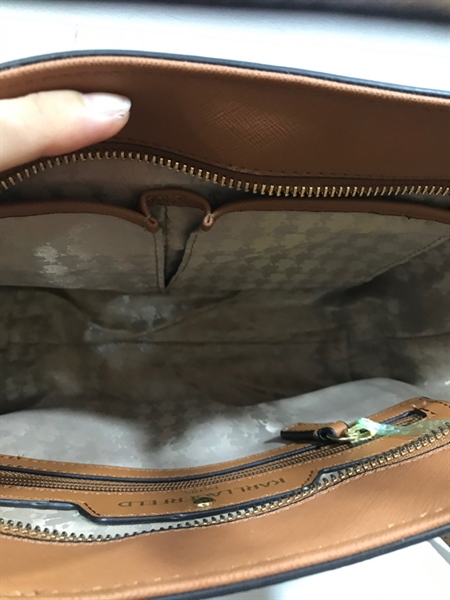 Túi Karl Lagerfeld Xám Phối Vàng Kèm Pound KG+