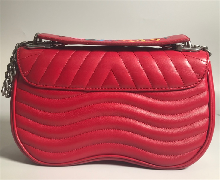 Túi Lv đỏ chữ bạc hình chữ nhật KG+