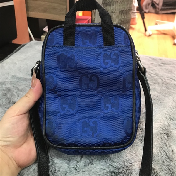 Túi GG đeo chéo xanh dương viền đen+