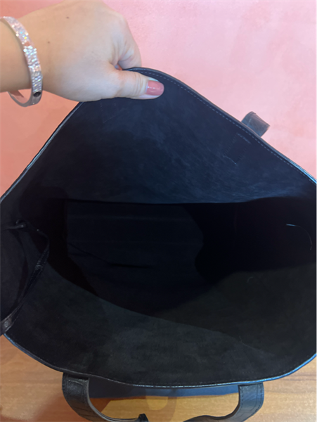 Túi YSL tote vân da đen kèm pound KG+