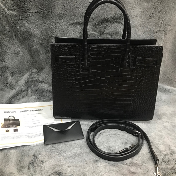 Túi YSL croc đen full KG+