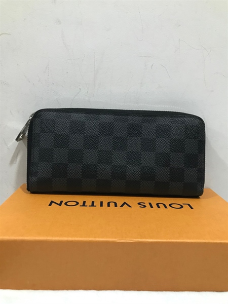 Ví Dài LV Ô Vuông Xanh Đen Có Zip+