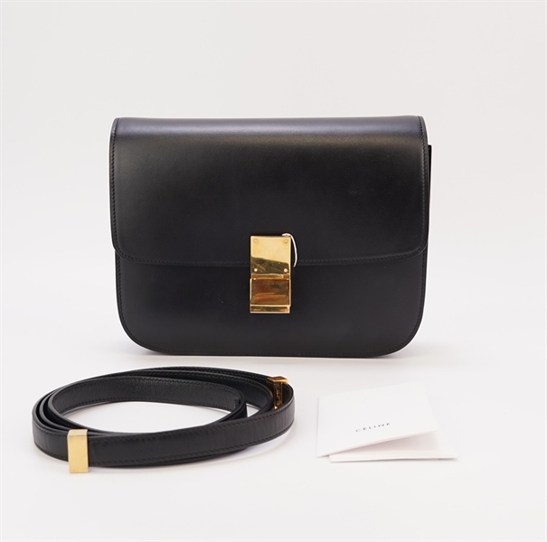 Túi Celine da trơn màu đen size 22cm +