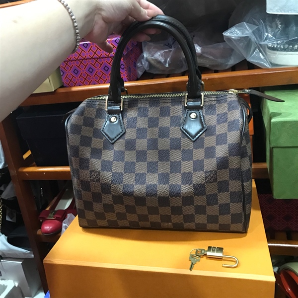 Túi speedy LV ô vuông nâu size 25cm KG+