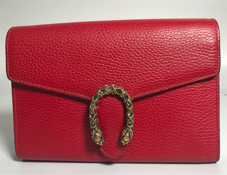 Túi GC đỏ khoá vàng hột xoàn KG+