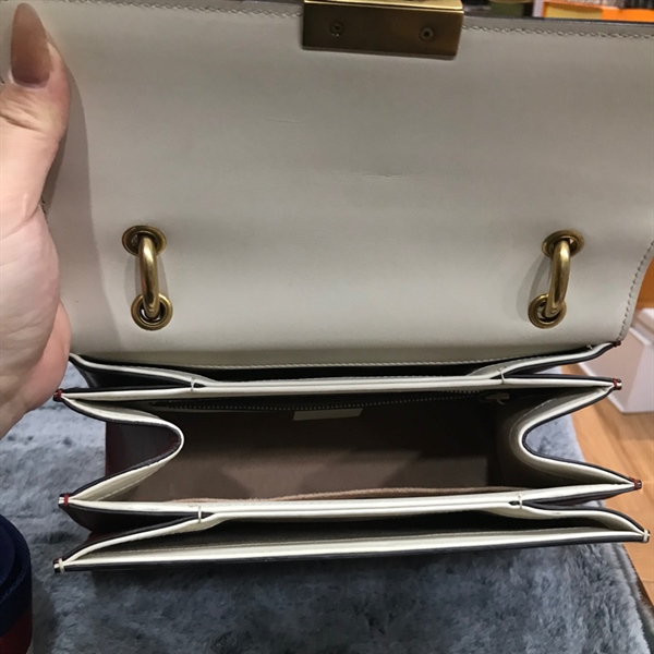 Túi xách GG con ong trắng đỏ +