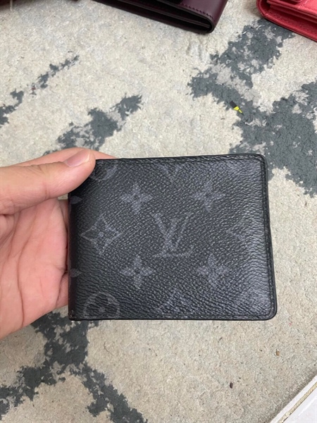 Ví LV xanh đen gập 2+