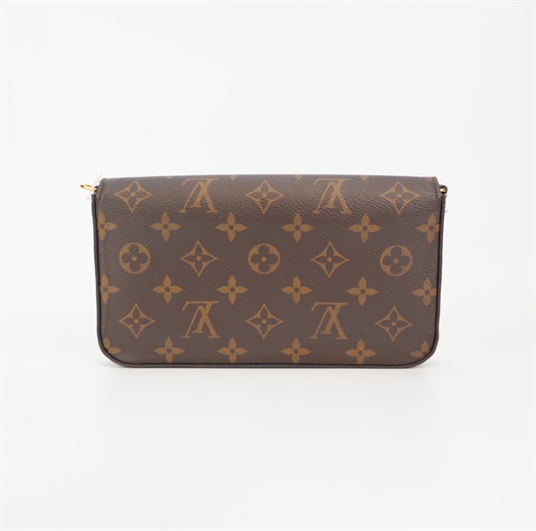 Túi LV hoa nâu nút vàng TB +