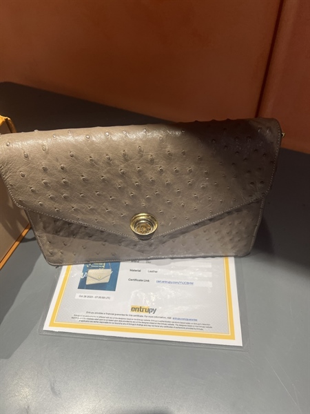 Túi Dior da đà điểu màu nâu KG+