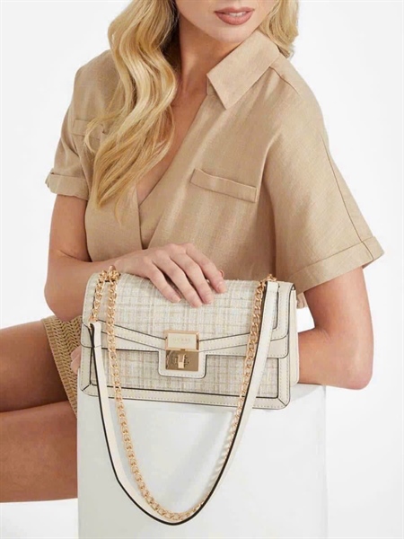 Túi Guess Trắng kim tuyến KG+