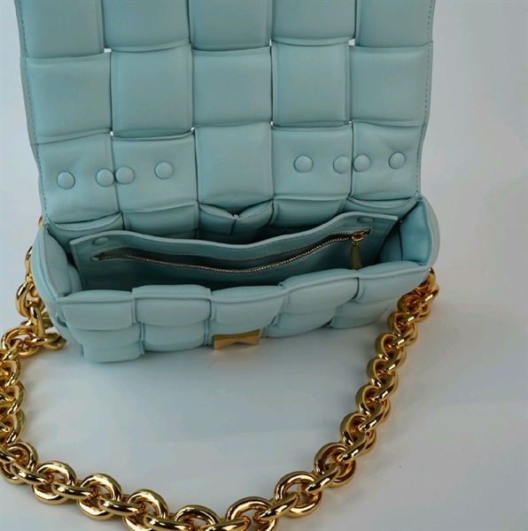 Túi Bottega Veneta xanh dây xích KG+