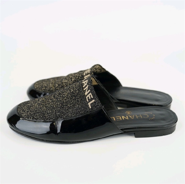 giày chanel đen kim tuyến 37/1`2+