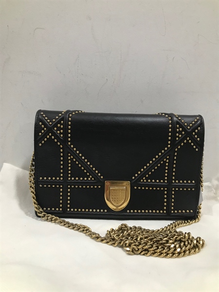 Túi Dior Đen Viền Đinh KG+