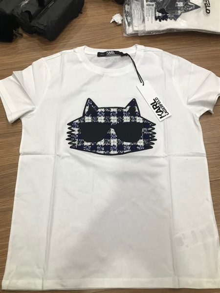 Áo Karl lagerfeld trắng hình mèo size L KG+