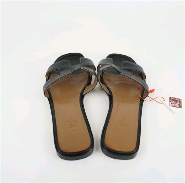 Dép Hermes đen sz38+