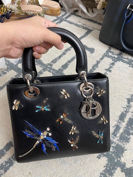 TÚi Lady Dior Đen Họa Tiết+