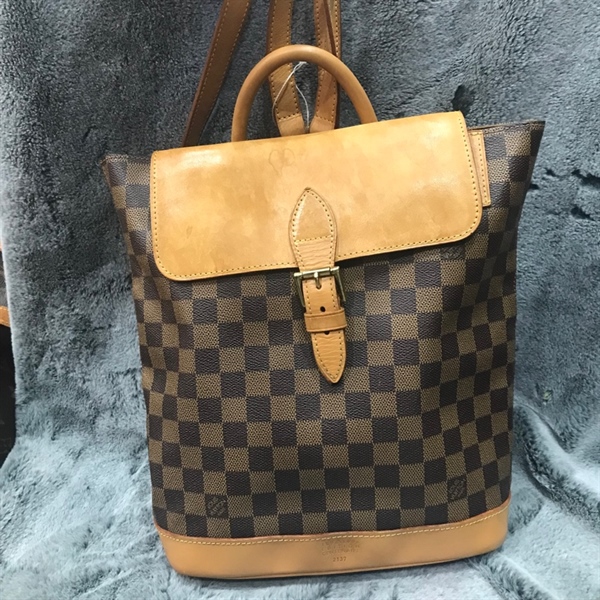 Balo LV ô vuông nắp nâu KG+