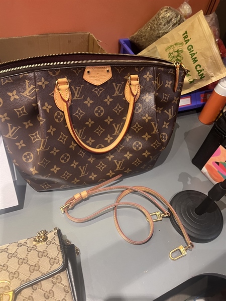 Túi LV hoa nâu +