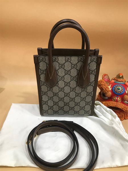 Túi Tote GG Xám Nâu+