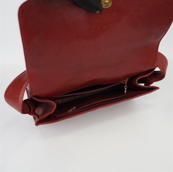 Túi Chanel đỏ đô logo vàng KG+