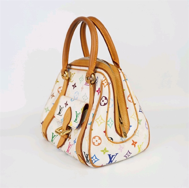 Túi LV trắng hoa màu KG+