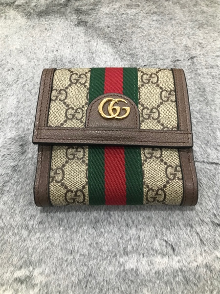 Ví GG 2 Ngăn Xám Phối Đỏ Xanh Rêu+